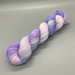 Hand Dyed Yarn, 75% Superwash Merino Wool 25 Nylon, Fingering Weight, Sock Yarn, Pink, Blue, Purple  - 463yds per skein - Dreamland