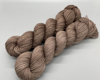 Hand Dyed Yarn, Superwash Merino wool, Brown tonal, Brown semi solid, Fingering Weight, Sport, DK, Worsted Weight - Wooded Forest