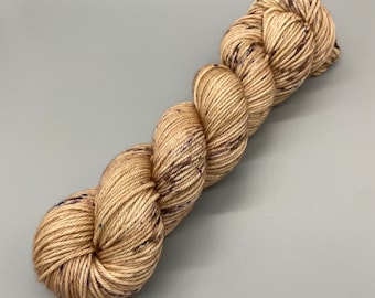 Hand Dyed Yarn, 100% Superwash Merino Wool, Worsted, Brown, Speckled yarn  - 218yds per skein - So Fawned Of You