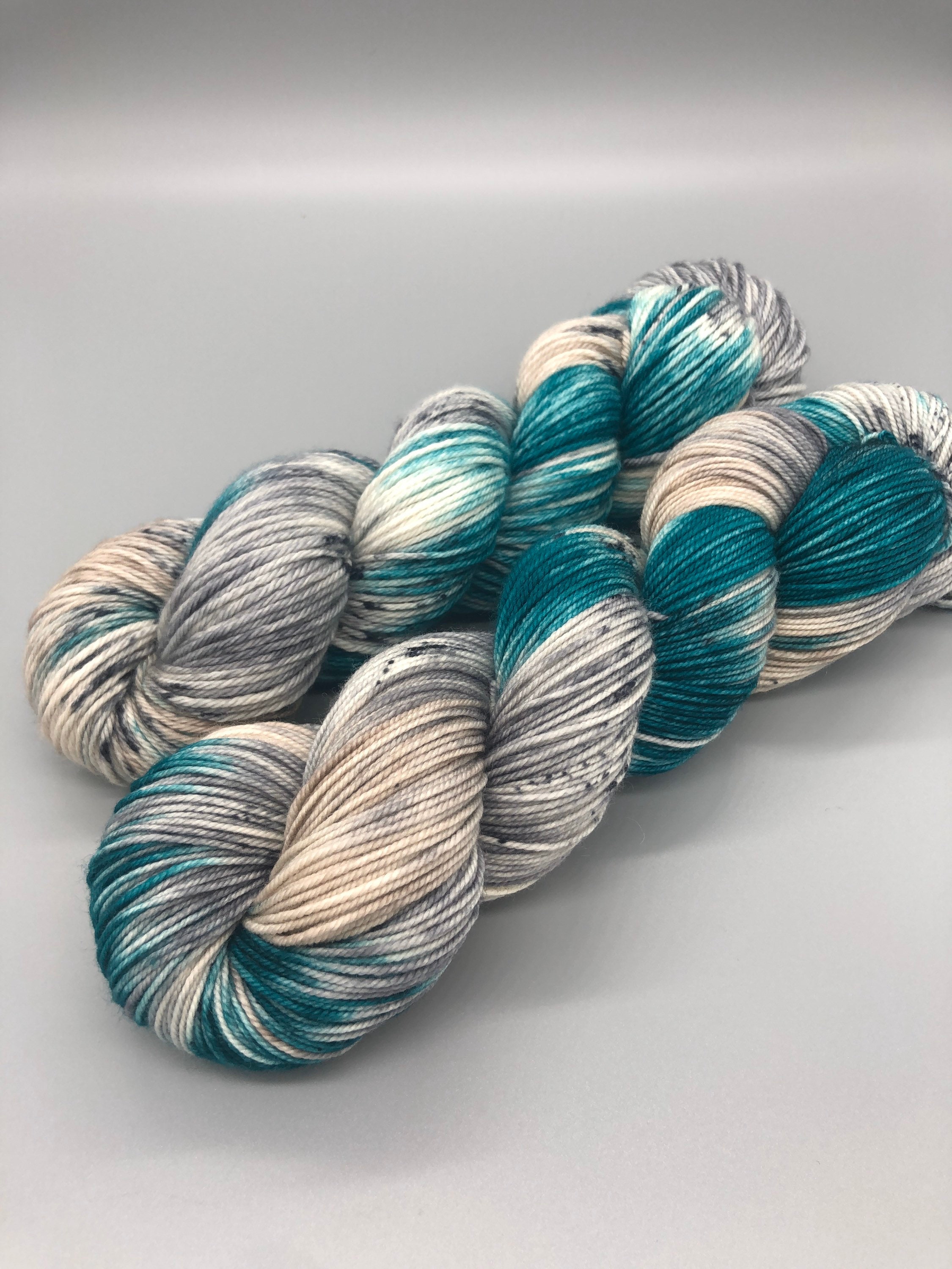 Arctic - Hand dyed yarn - teal blue grey gray