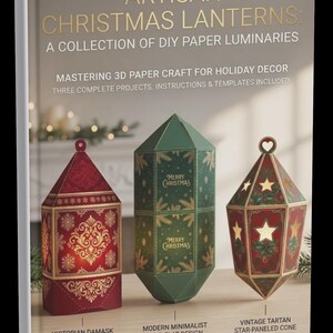 Christmas Lantern Templates: 3 Printable DIY Paper Lanterns (PDF Download) – Victorian Damask & Minimalist Tartan