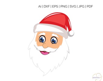 70 Off Santa Claus Svg Santa Claus Clipart Christmas Face Etsy