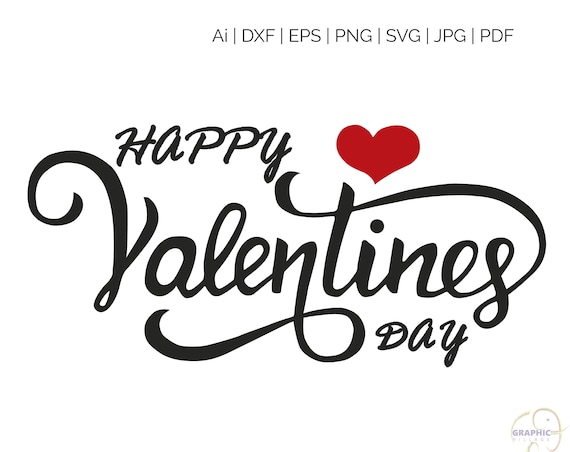 Happy Valentines Day SVG Happy Valentines Day DXF Silhouette | Etsy