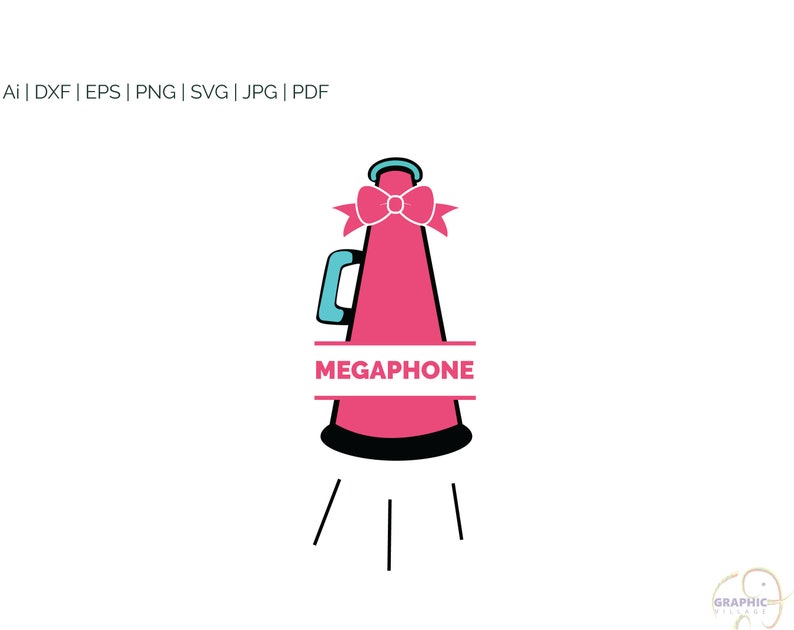 Download Cheer Megaphone Monogram SVG Digital Silhouette and cricut | Etsy