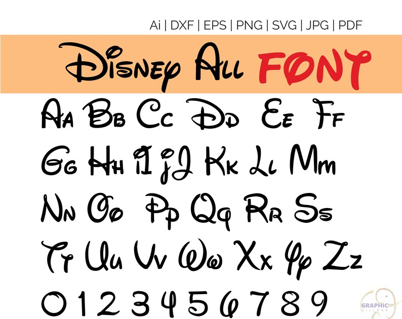 Download Free Disney Font Svg Digital Silhouette And Cricut Cut Cutting Etsy SVG Cut Files