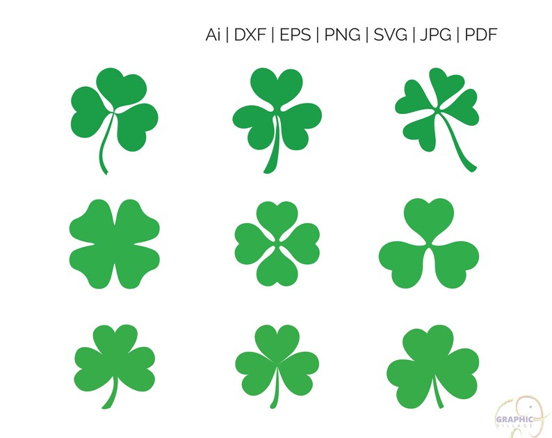 Shamrock Svg Digital Silhouette And Cricut Cut Cutting File Etsy