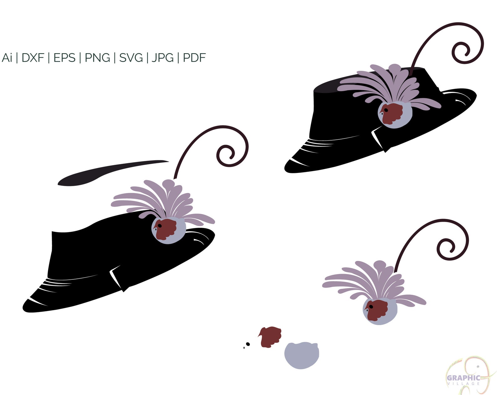 Mary Poppins Returns Hat SVG Digital Silhouette and Cricut - Etsy