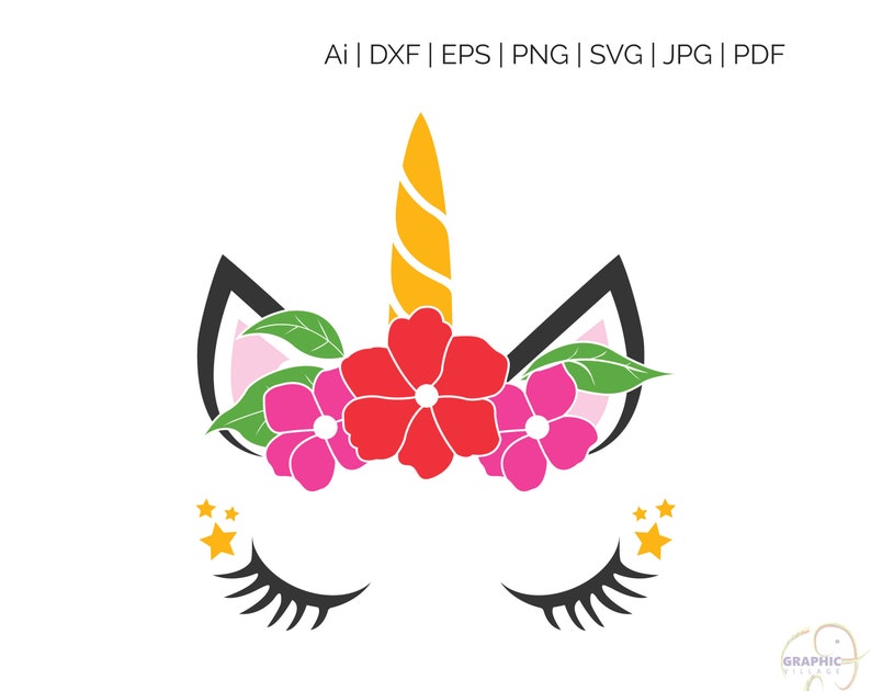 Download Unicorn Flower SVG Silhouette and cricut Cut Cutting file ...