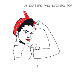 Rosie the Riveter SVG EPS. Vector Clipart Digital Silhouette - Etsy
