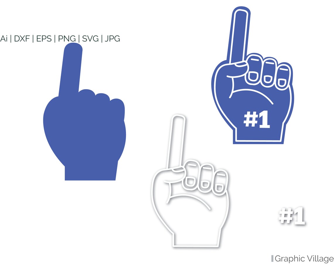Number One Foam Finger SVG EPS.PNG Vector Clipart Digital - Etsy