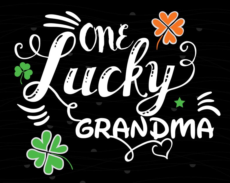 One Lucky Grandma SVG Digital Silhouette and Cricut Cut - Etsy