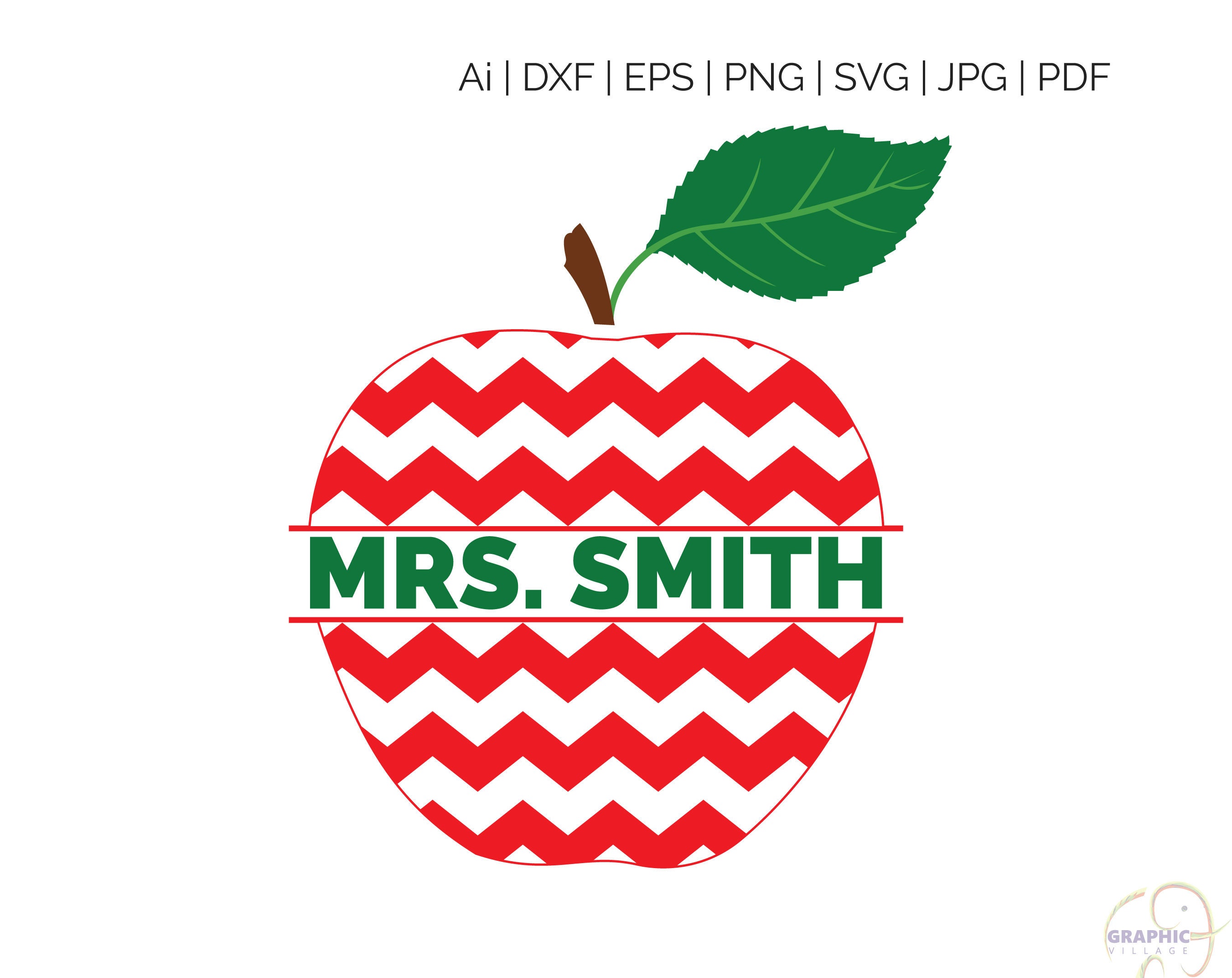 Download Chevron Apple Svg Eps Vector Clipart Digital Silhouette And Etsy