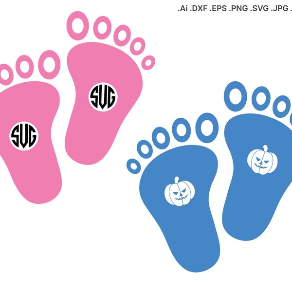 Baby Footprint SVG EPS. Vector Clipart Digital Silhouette and cricut Cut Cutting file, Baby Footprint, svg files, svg file for silhouette