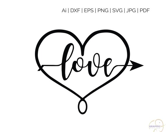 Download Love Heart Svg Silhouette And Cricut Cut Cutting File Svg Etsy