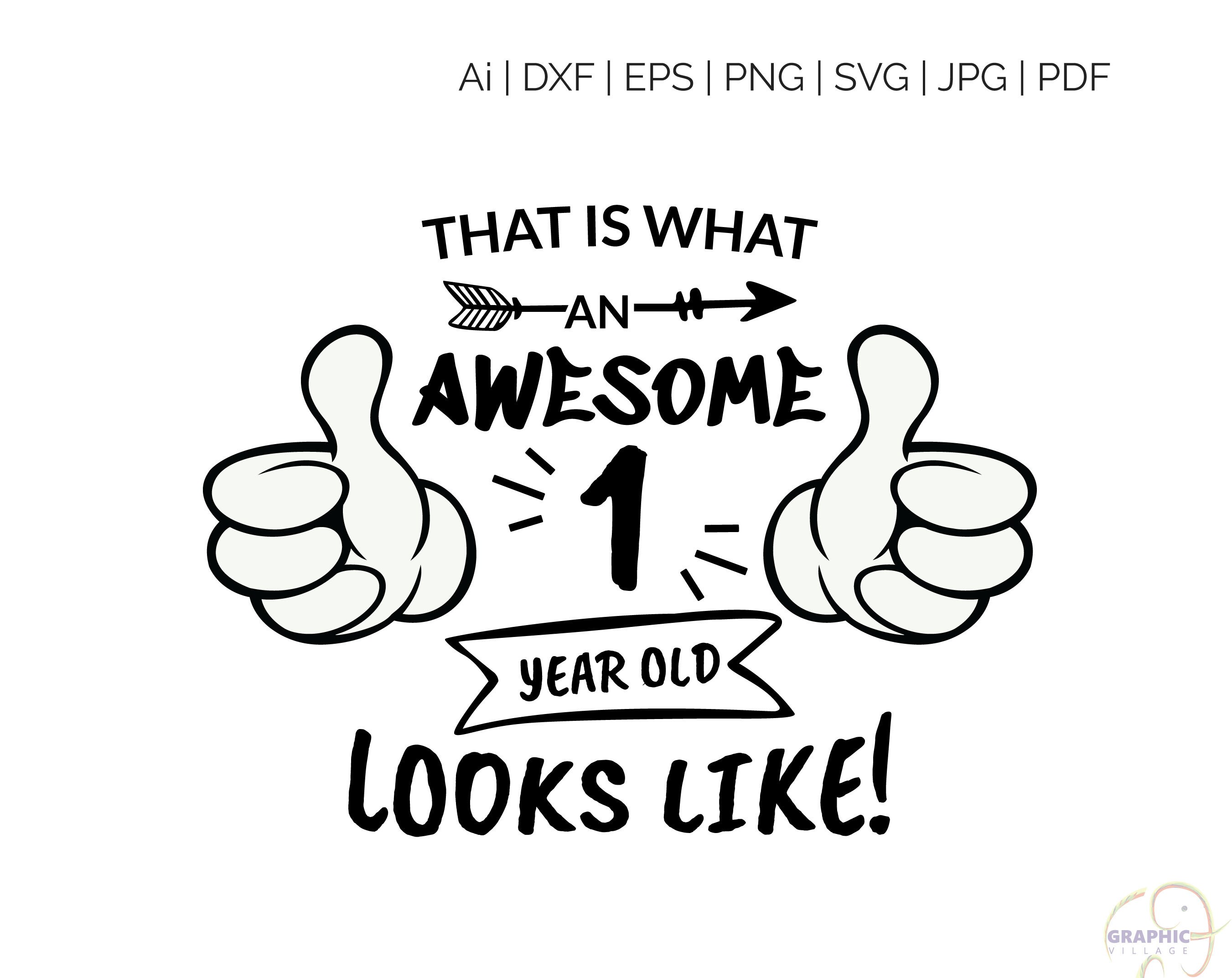 Download Awesome 1 Year Old Boy Svg Silhouette And Cricut Cut Cutting Etsy