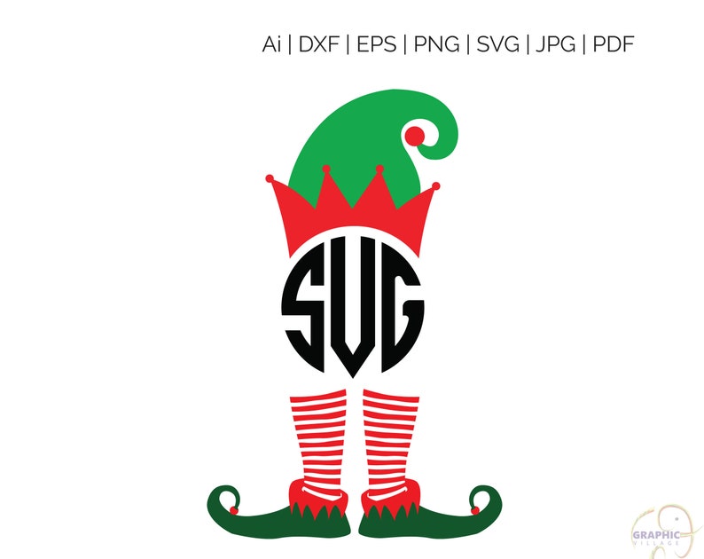 Download Elf Monogram SVG Clipart Digital Silhouette and cricut Cut ...