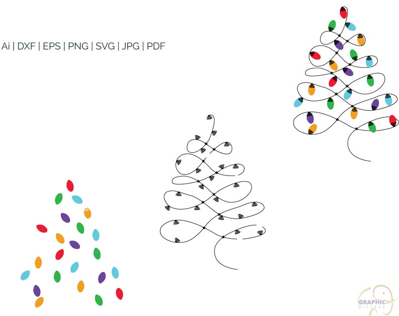Download Christmas Lighting SVG Clipart Digital Silhouette and ...
