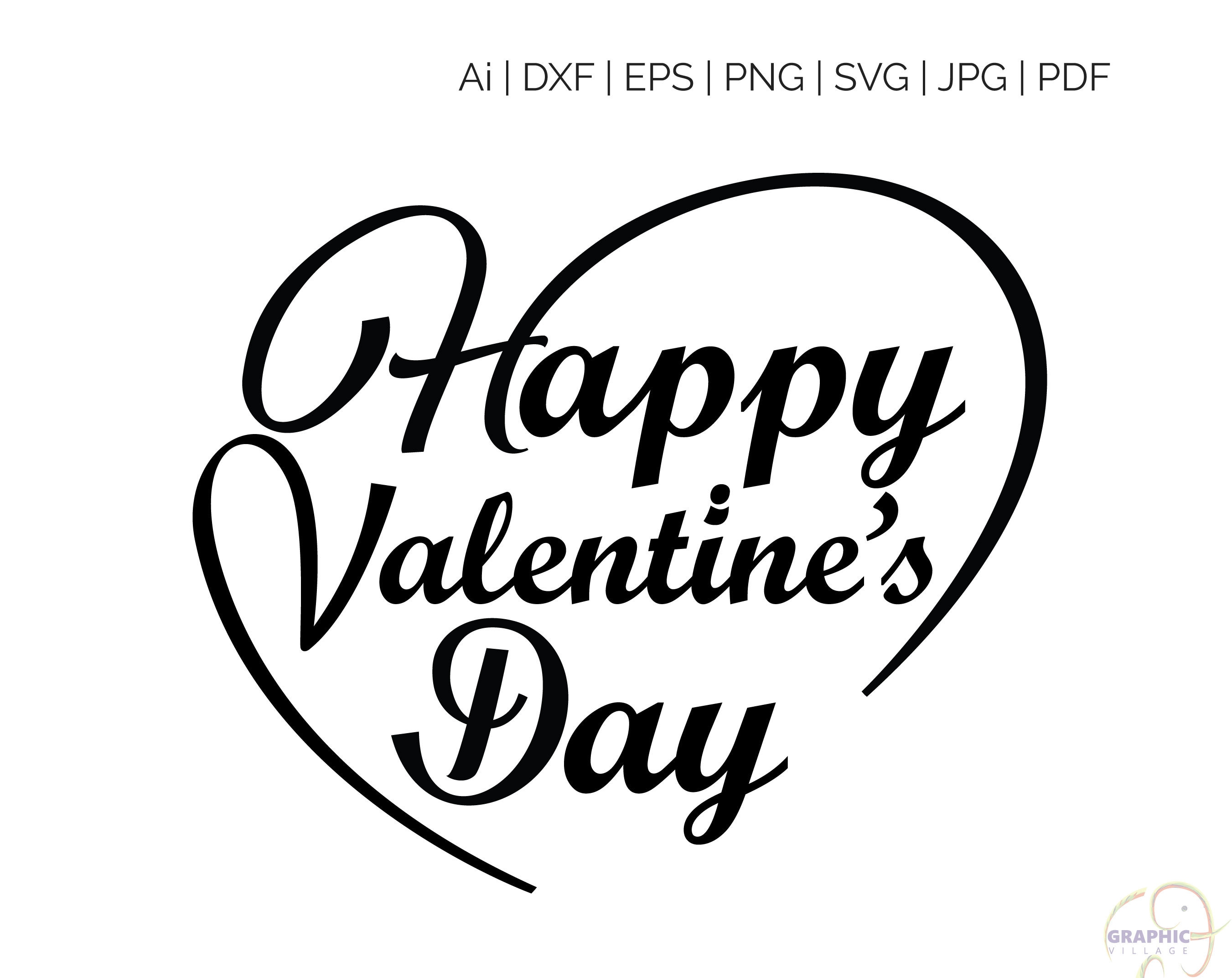 Download Happy Valentine's Day SVG Clipart Digital Silhouette and ...