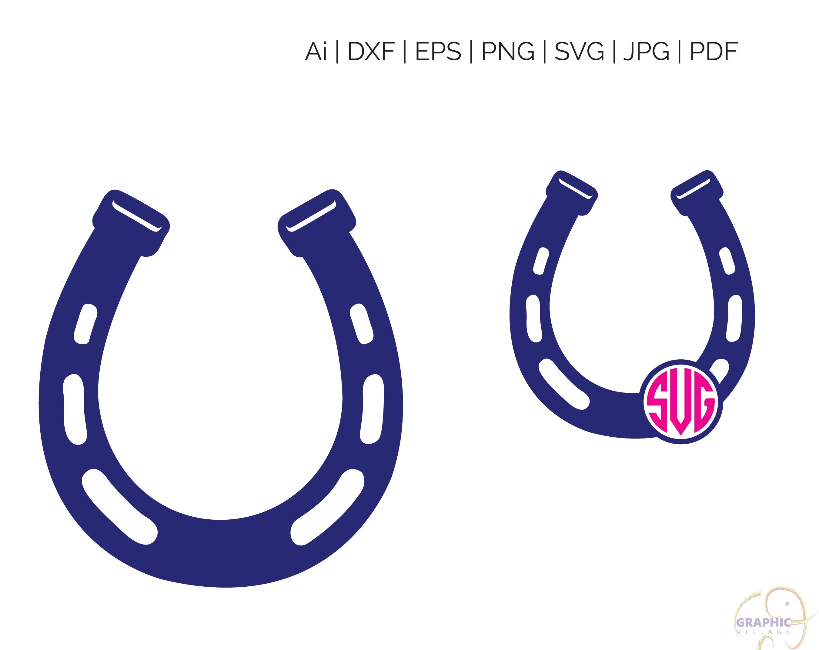 Download Horseshoe SVG EPS. Vector Clipart Digital Silhouette and ...