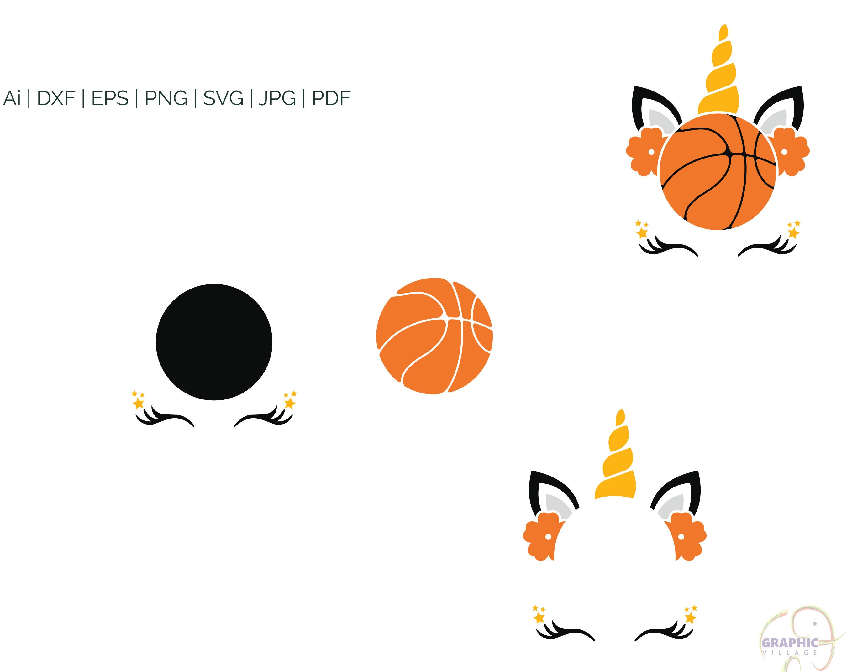 Basketball Unicorn SVG EPS. Vector Clipart Digital Silhouette Etsy