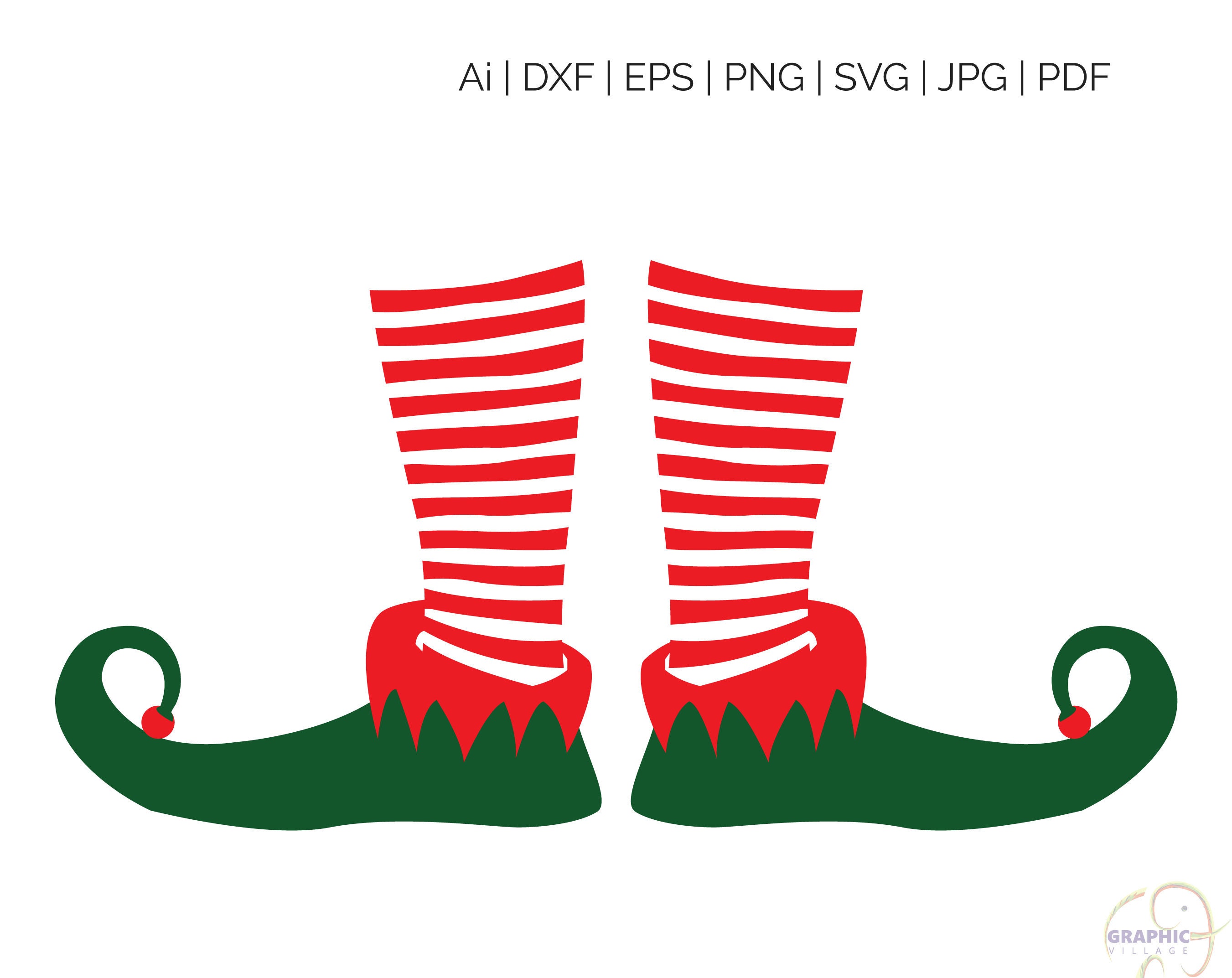 Download Elf Leg Christmas SVG Clipart Digital Silhouette and ...