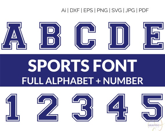 Download Varsity Font Svg Eps Vector Clipart Digital Silhouette And Etsy