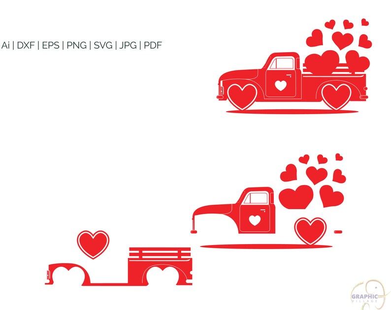 Free Free 206 Free Svg Truck With Hearts SVG PNG EPS DXF File
