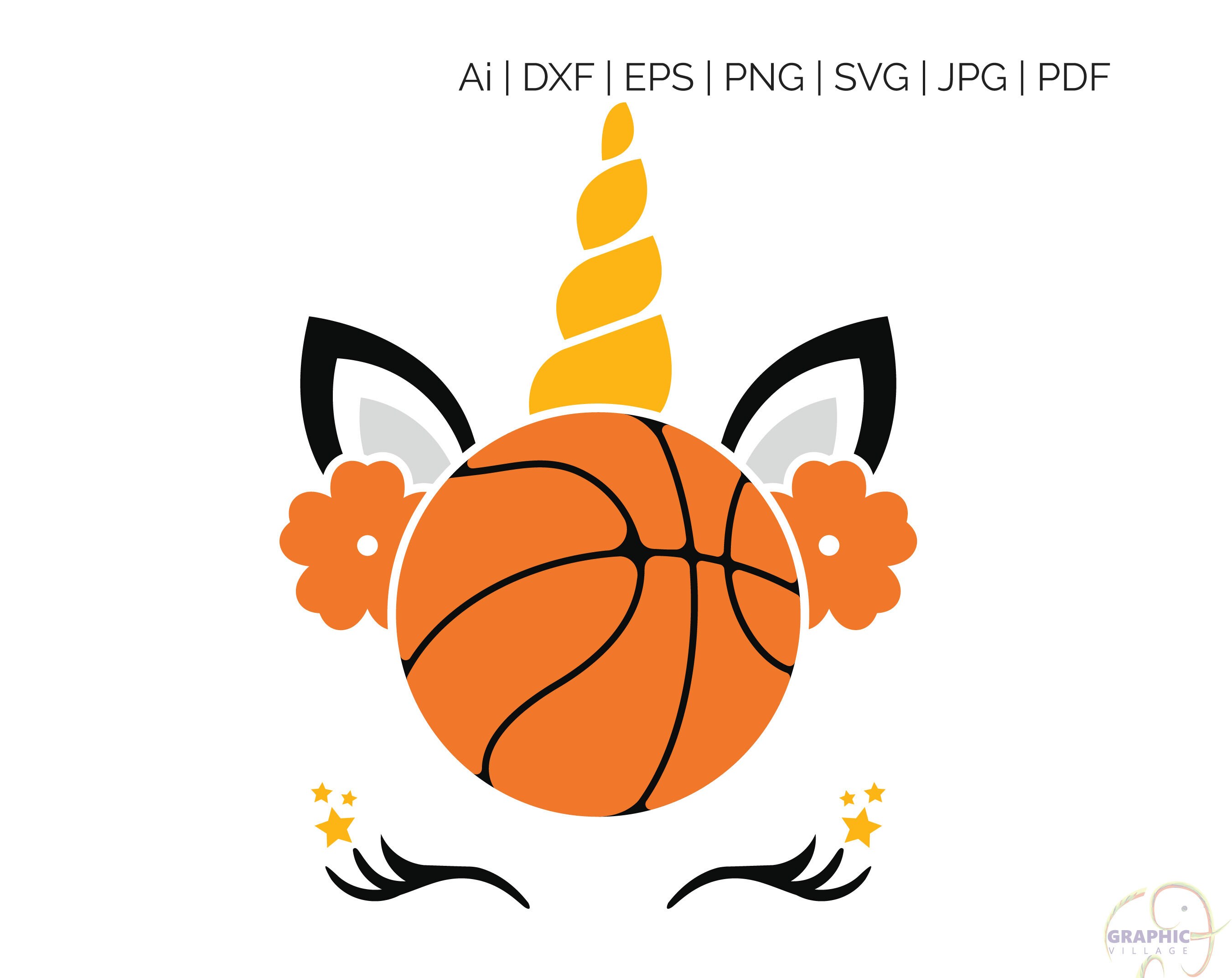 Basketball Unicorn SVG EPS. Vector Clipart Digital Silhouette Etsy