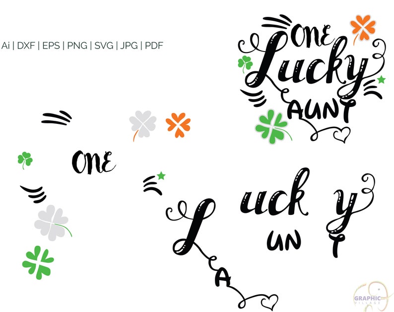 Download One Lucky Aunt SVG Silhouette and cricut Cut Cutting file ...