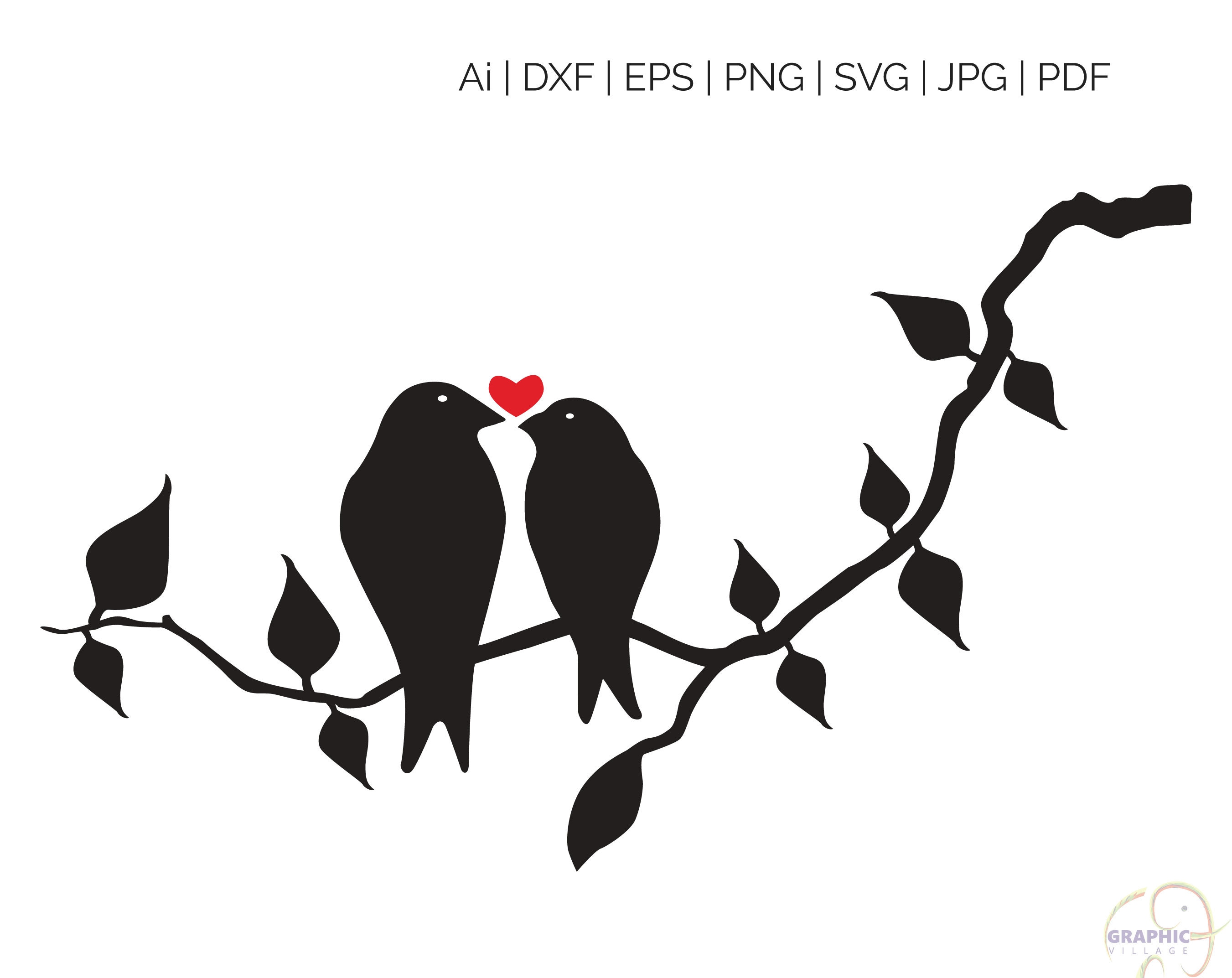 Valentine/'s Day Print SVG Bird Love Svg Png DXF Pdf Digital Download file Bird Love Print SVG Cut File Valentine Svg
