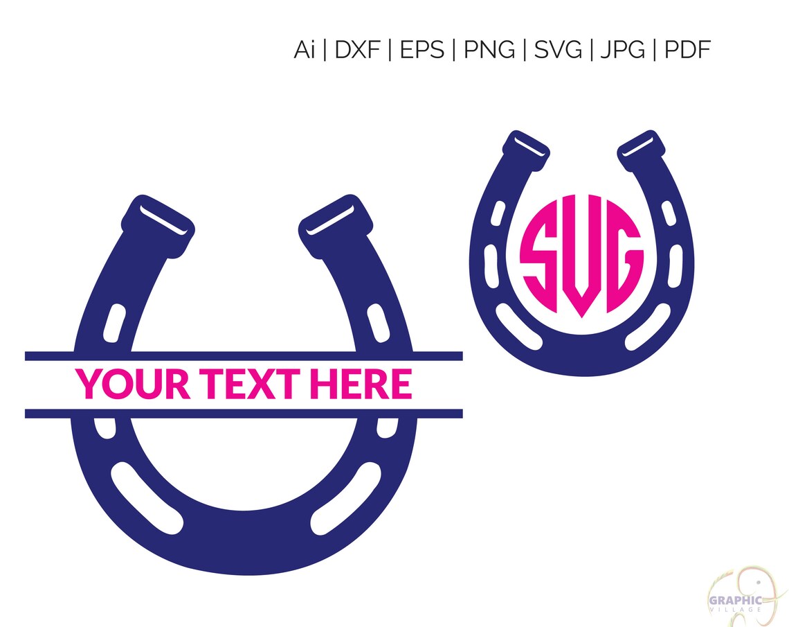 Horseshoe monogram svg free horseshoe svg horseshoe svg | Etsy