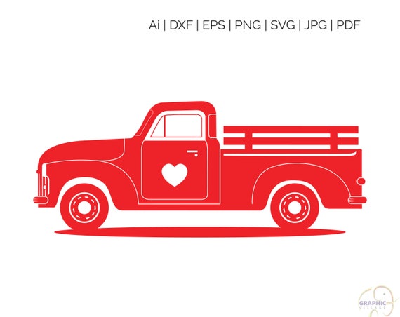 Download Red Truck Svg Clipart Digital Silhouette And Cricut Cut Etsy