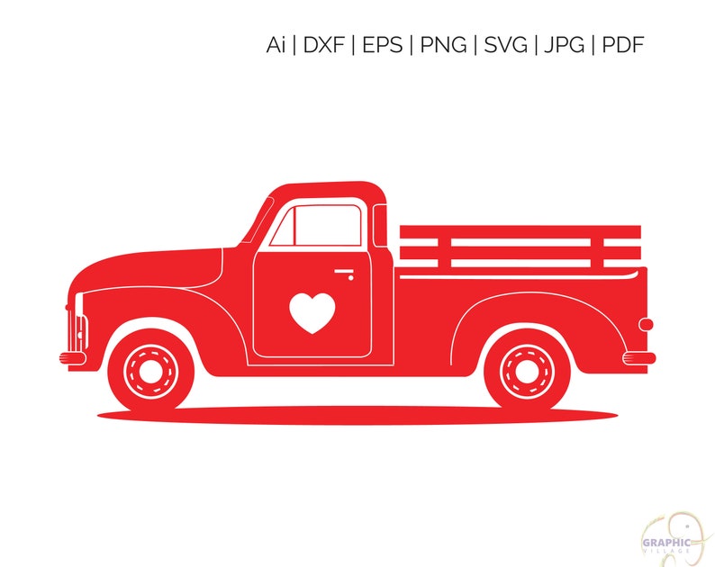 Download Red truck SVG Clipart Digital Silhouette and cricut Cut | Etsy