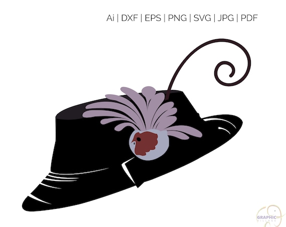 Mary Poppins Returns Hat SVG Digital Silhouette and Cricut | Etsy