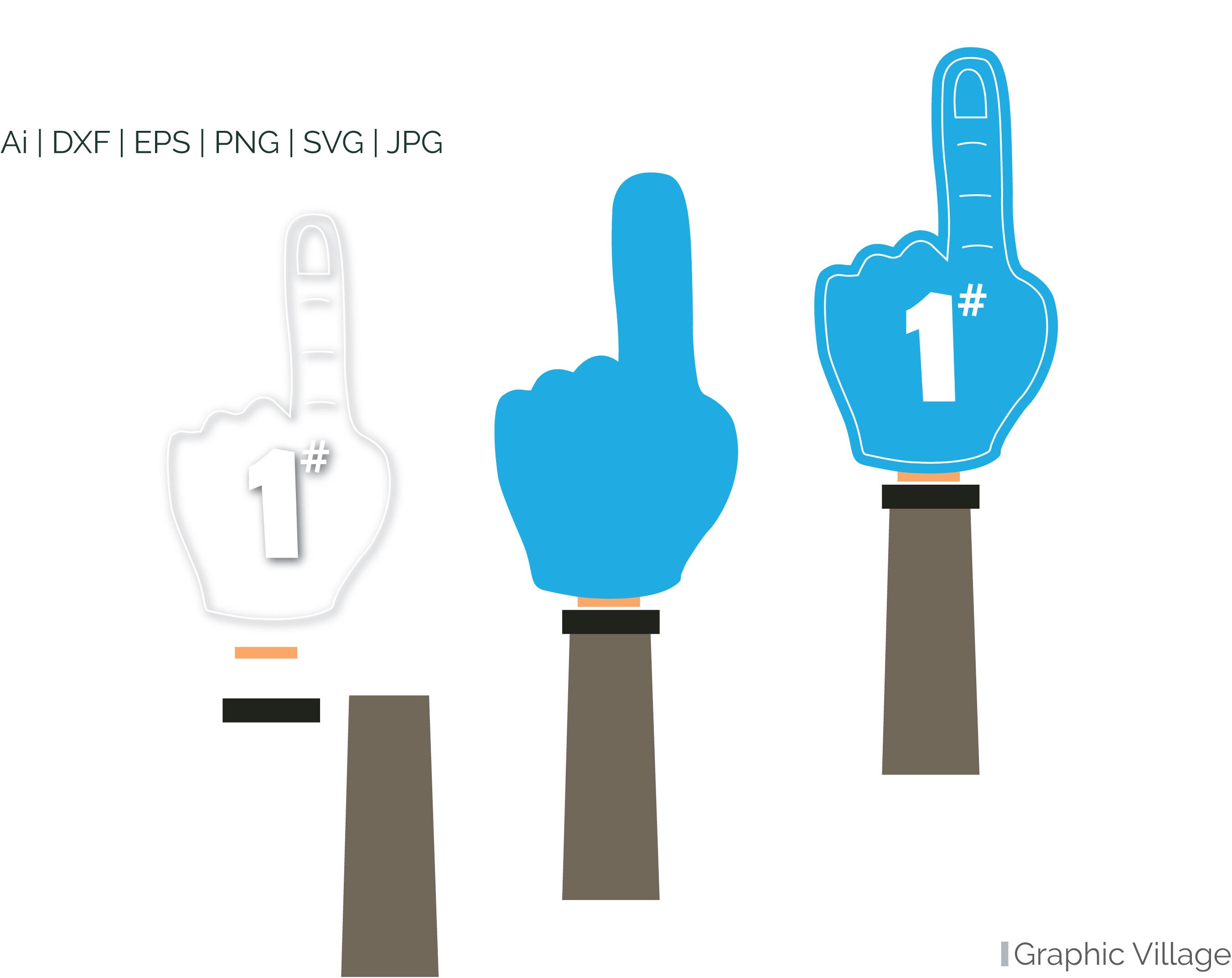 Number One Foam Finger SVG EPS.PNG Vector Clipart Digital | Etsy