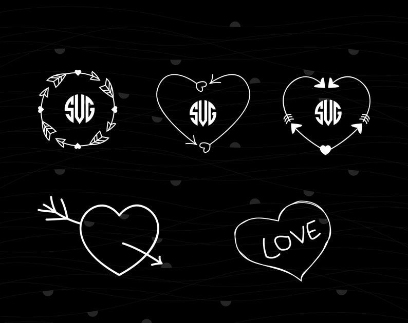 Download Heart Arrow SVG EPS. Vector Clipart Digital Silhouette and ...
