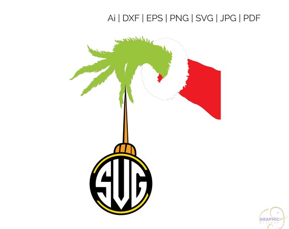 Download Grinch Hand Monogram SVG Vector Clipart Digital Silhouette ...