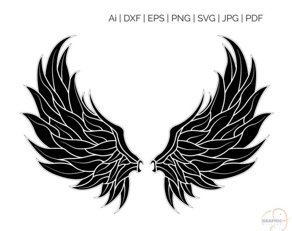 Download Download Silhouette Angel Wings Svg Free for Cricut, Silhouette, Brother Scan N Cut Cutting Machines
