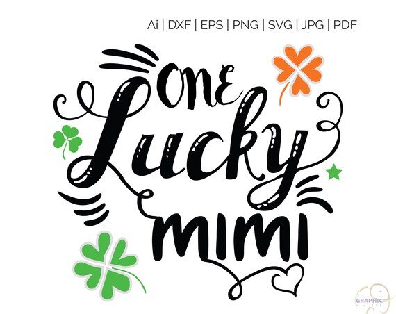 One Lucky Mimi Svg Eps Vector Clipart Digital Silhouette And Cricut Cut Cutting File One Lucky Mimi Svg Files Svg File For Silhouette