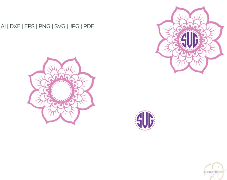 Download Mandala Monogram SVG EPS. Vector Clipart Digital ...