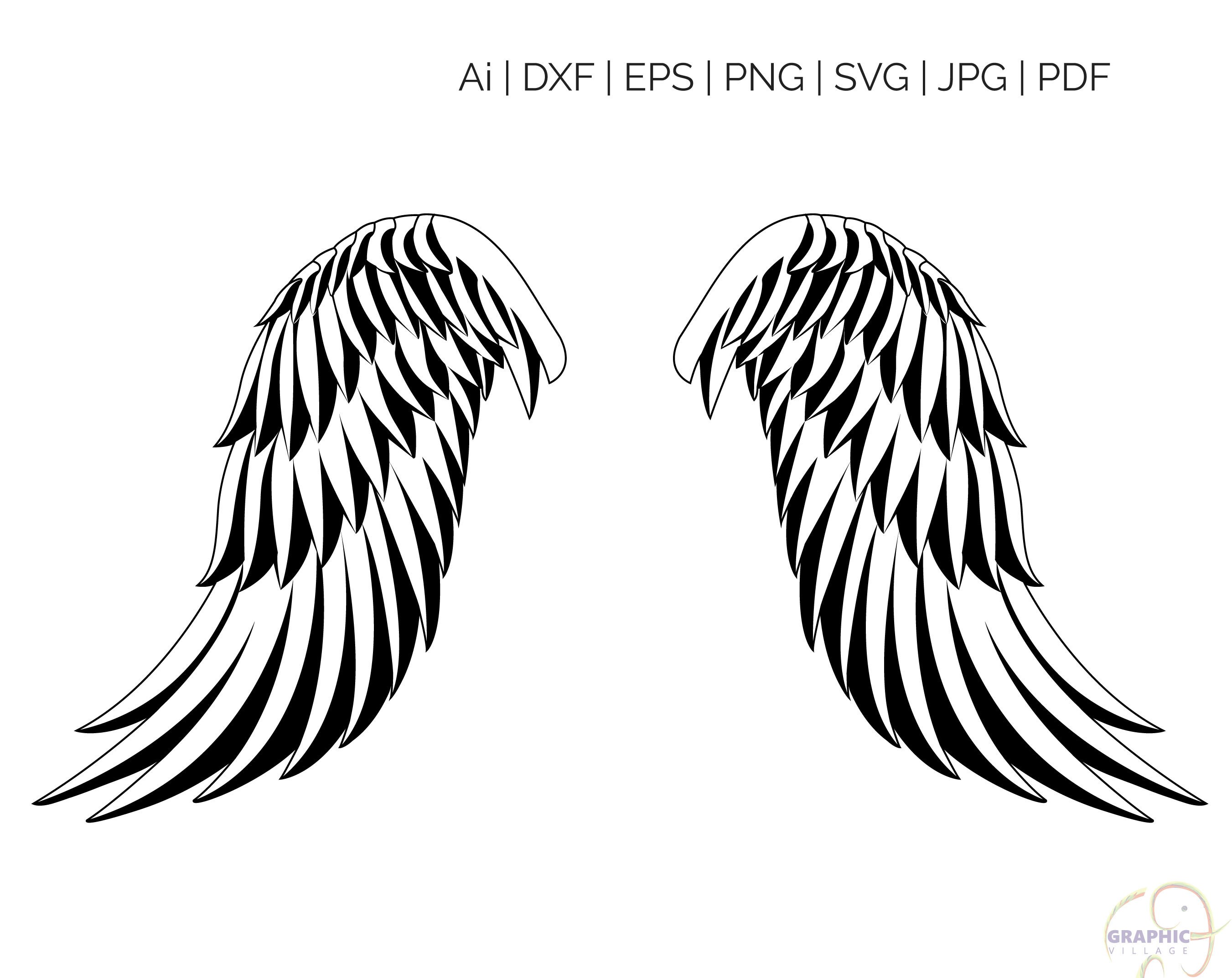 Angel Wings SVG, Silhouette and Cricut Cut Cutting file, svg files, wings s...