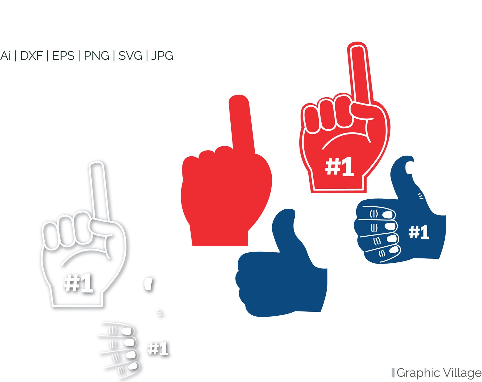 Number One Foam Finger SVG EPS.PNG Vector Clipart Digital | Etsy