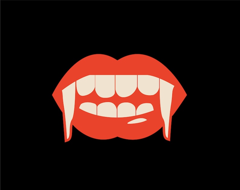Download Halloween Vampire Lips SVG EPS. Vector Clipart Digital | Etsy