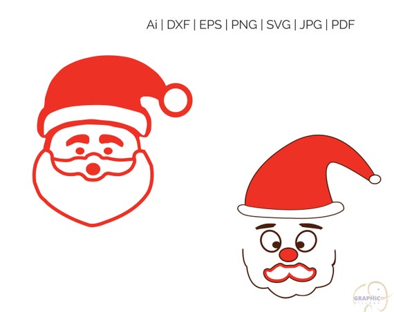 Download Santa Face Svg Vector Clipart Digital Silhouette And Cricut Etsy PSD Mockup Templates