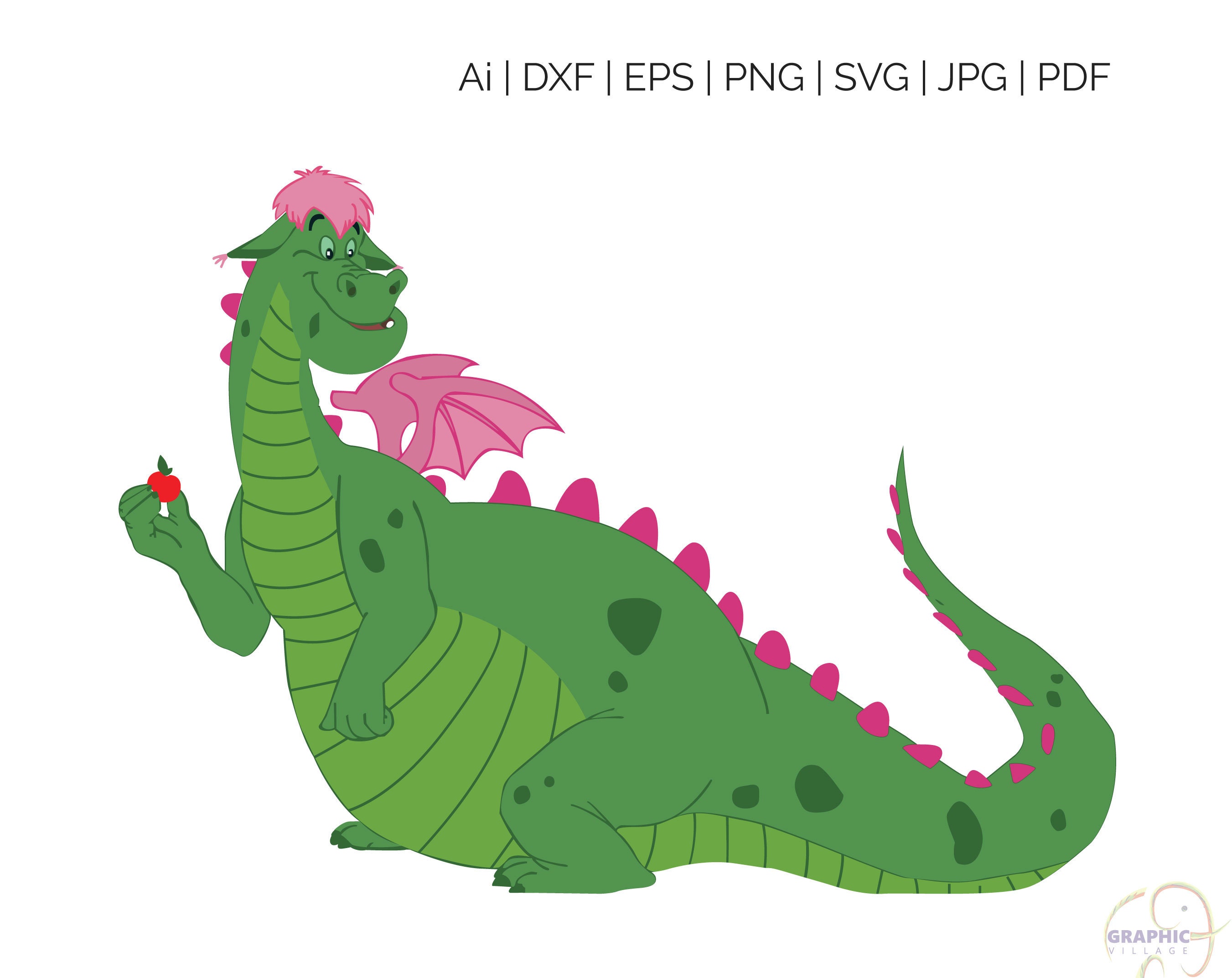 Pete's Dragon SVG EPS. Vector Clipart Digital Silhouette | Etsy