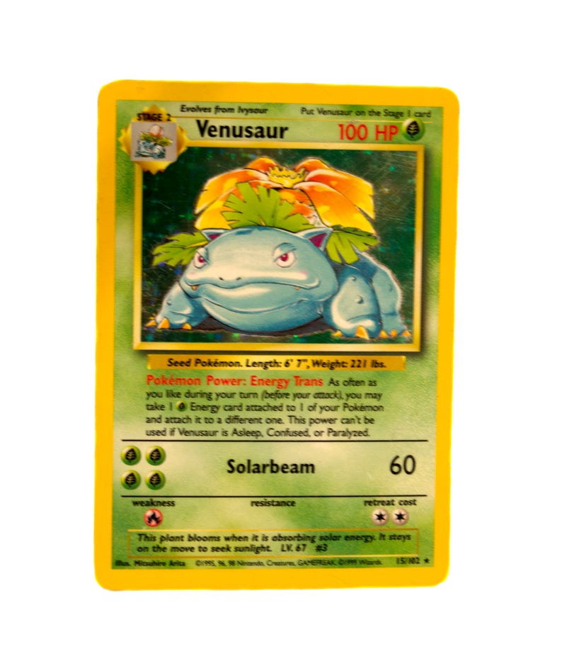 Venusaur Original Pokemon Collectible Card 15/102 Etsy