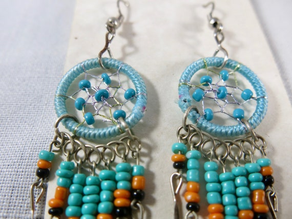 Tribal Boho Beaded Dangling Dreamcatcher Pierced … - image 3