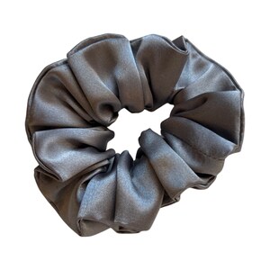 Silver Satin Scrunchie, Satin Scrunchie, Hair Scrunchie, Silk Scrunchie, Silk Hair Tie, Ponytail Holder, Bridesmaid Scrunchie, Gift For Her