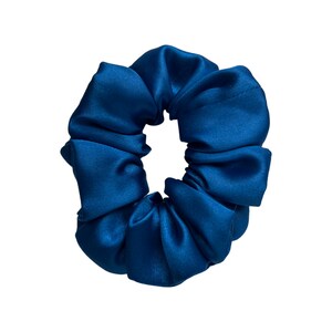 Blue Satin Scrunchie, Satin Scrunchie, Hair Scrunchie, Silk Scrunchie, Silk Hair Tie, Ponytail Holder, Bridesmaid Scrunchie