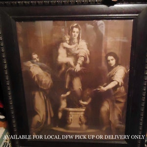 Antique Sepia Photogravure by Jakob Felsing AFTER Andrea Del Sarto MADONNA of the HARPIES Framed Religious Art
